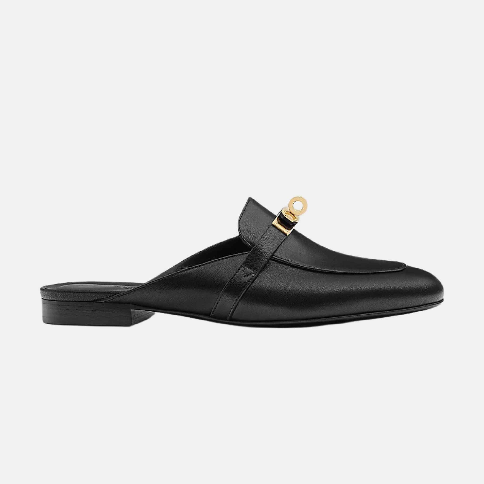 Hermes Oz Mule Goatskin PHBW, Black, Side