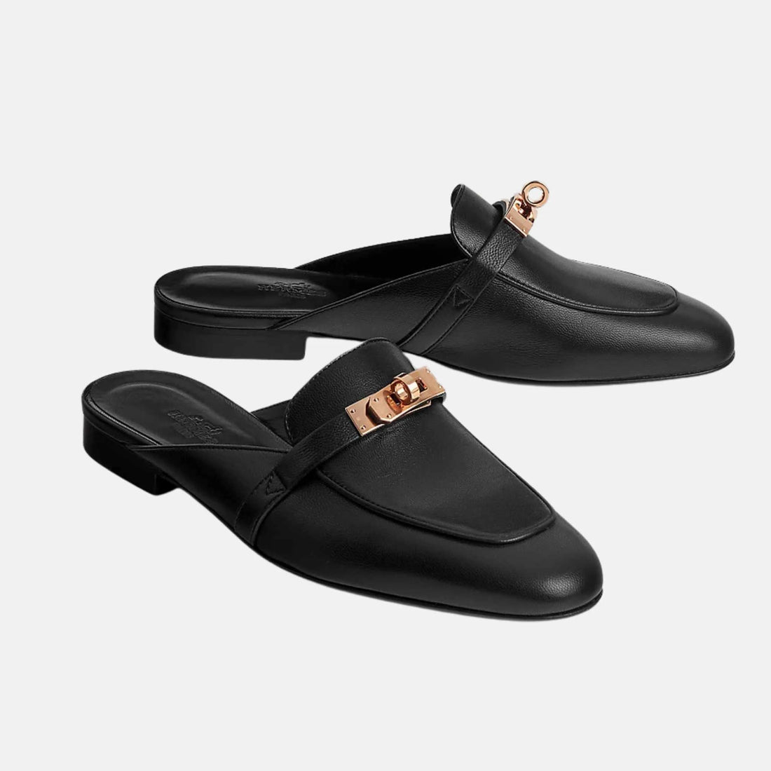 Hermes Oz mule Goatskin RGHW, Noir, Front