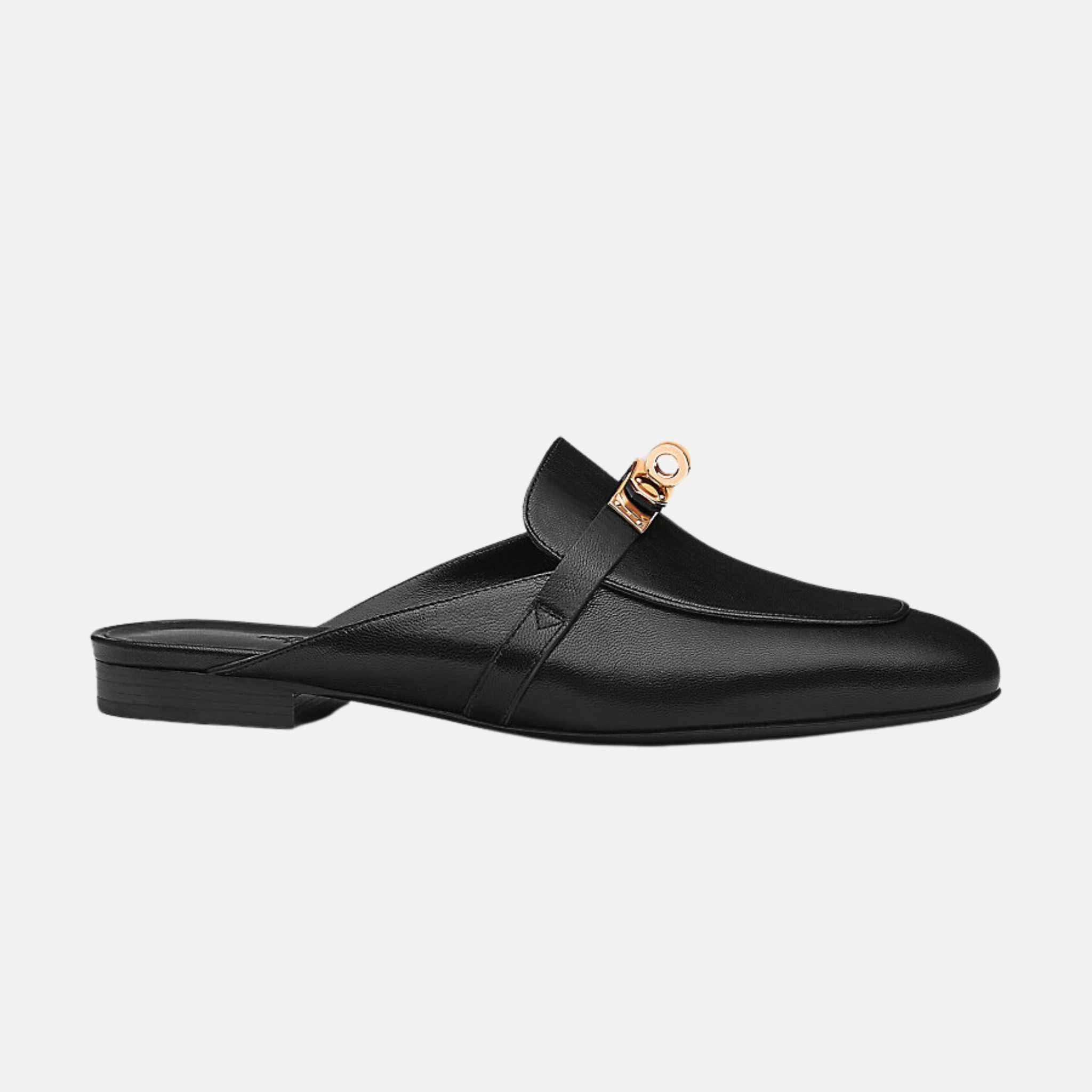 Hermes Oz mule Goatskin RGHW, Noir, Side