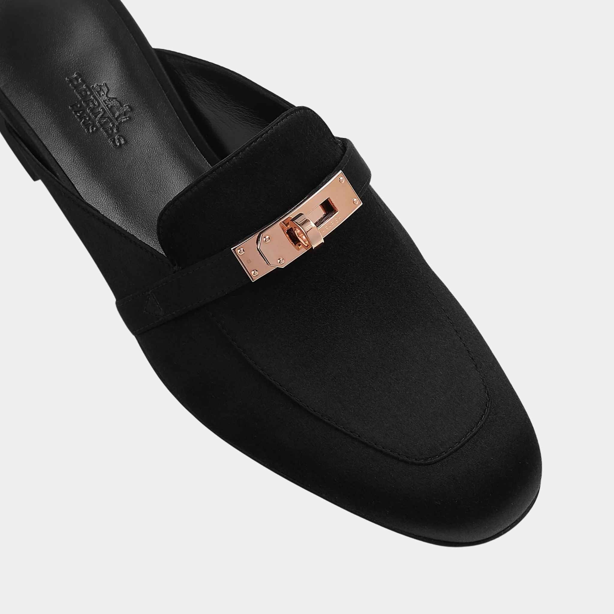 Hermes Oz Mule in Satin Crepe RGHW – SANDS