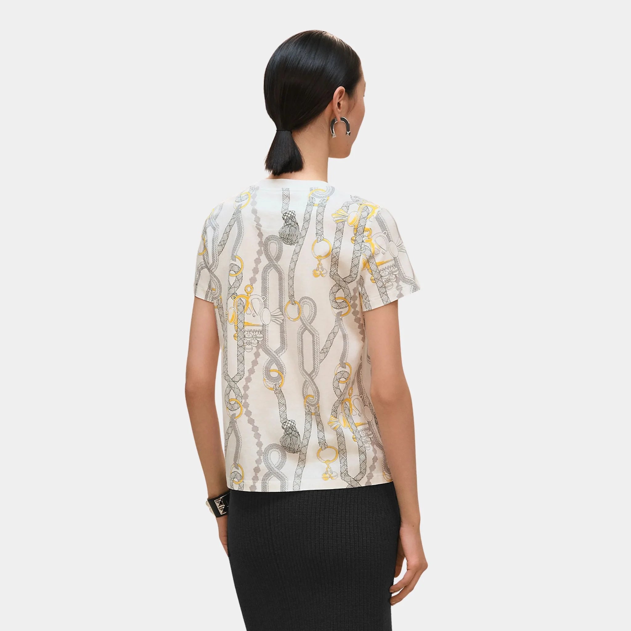 Hermes Palefroi Remix Straight T-shirt, Blanc, Back