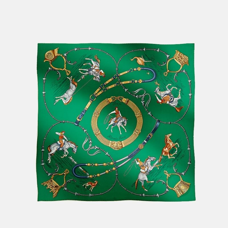 Hermes Pampa Scarf 70, Green