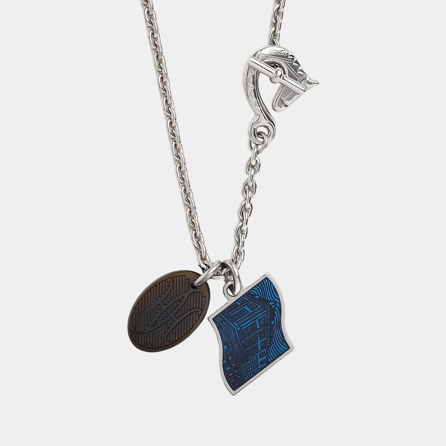 Hermes Parade Necklace, Blue Fireworks Transparent, Close