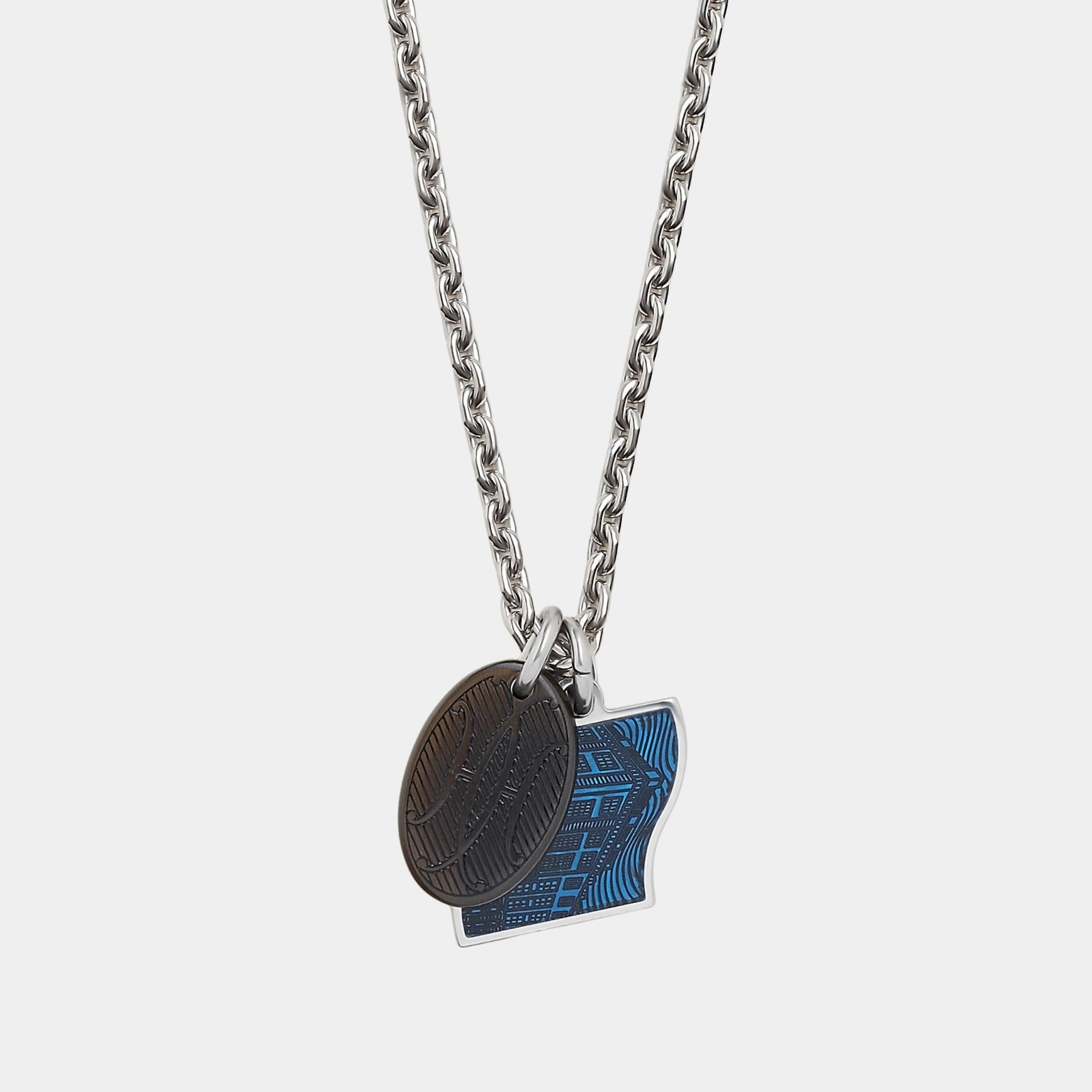 Hermes Parade Necklace, Blue Fireworks Transparent, Front