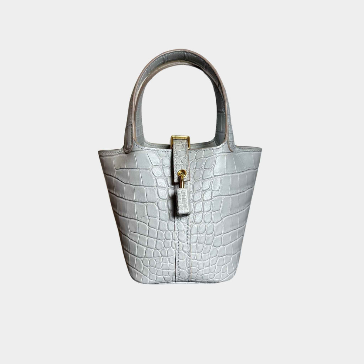 Picotin Micro Gris Perle Matte Croc