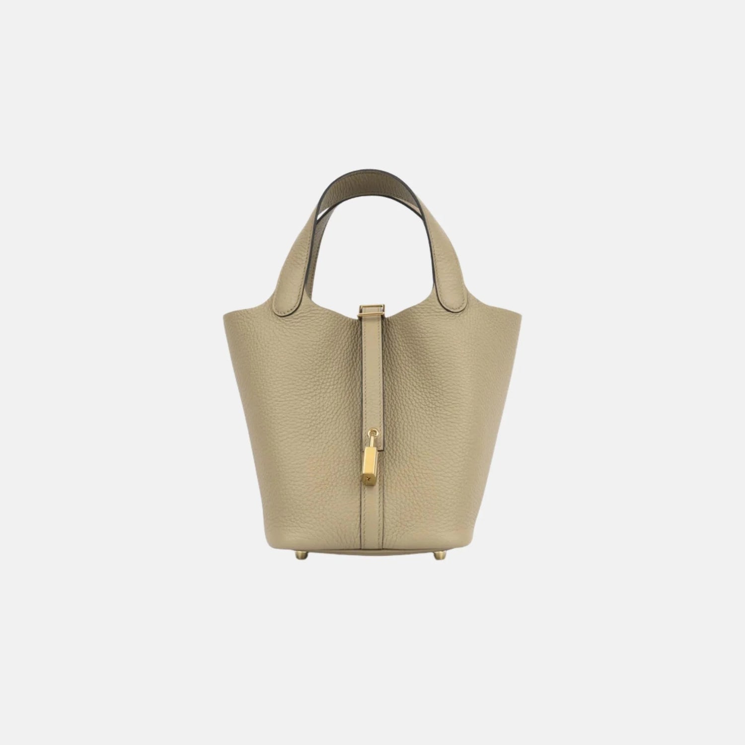 Hermes Picotin 18 Beige Marfa Clemence GHW, Front