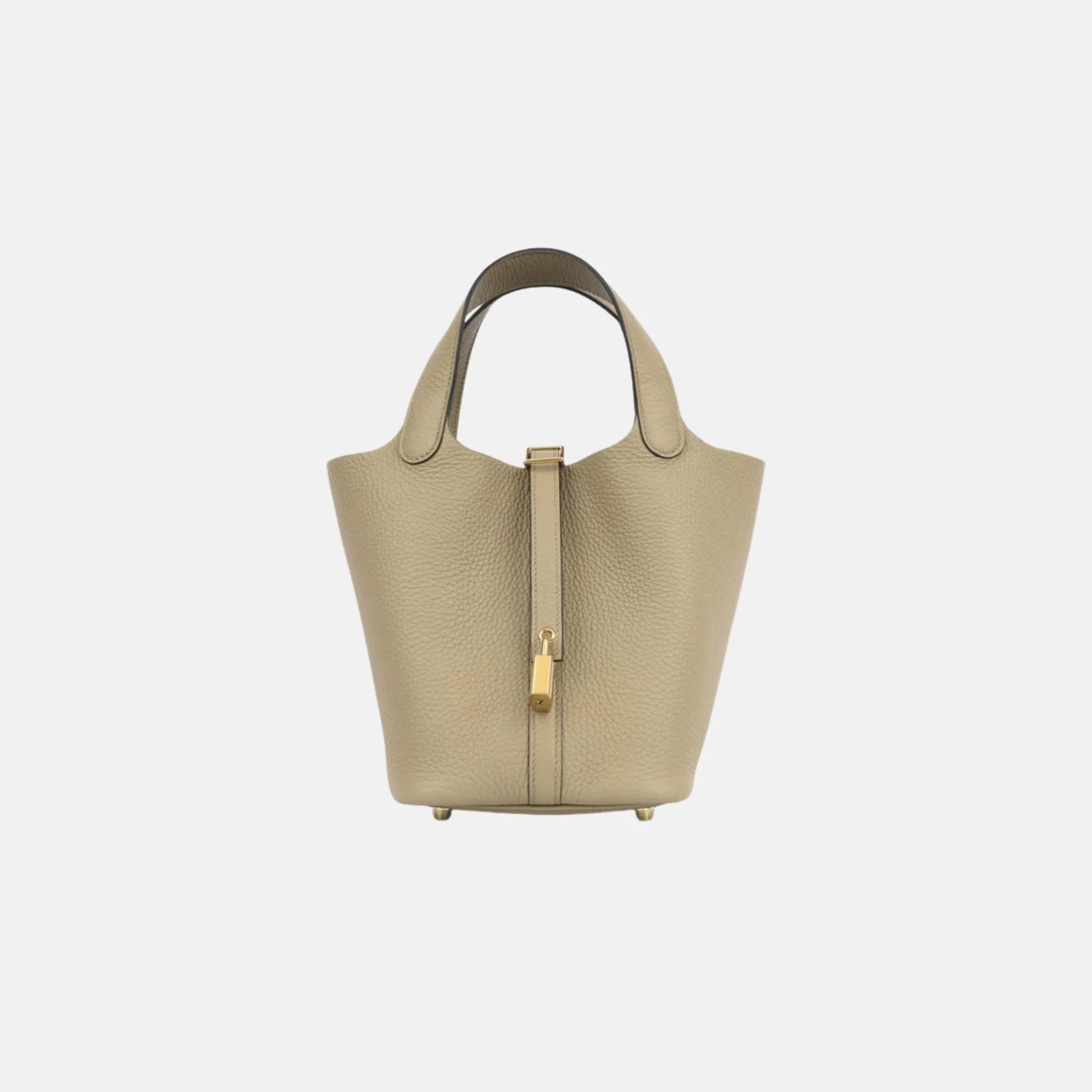 Hermes Picotin 18 Beige Marfa Clemence GHW, Front