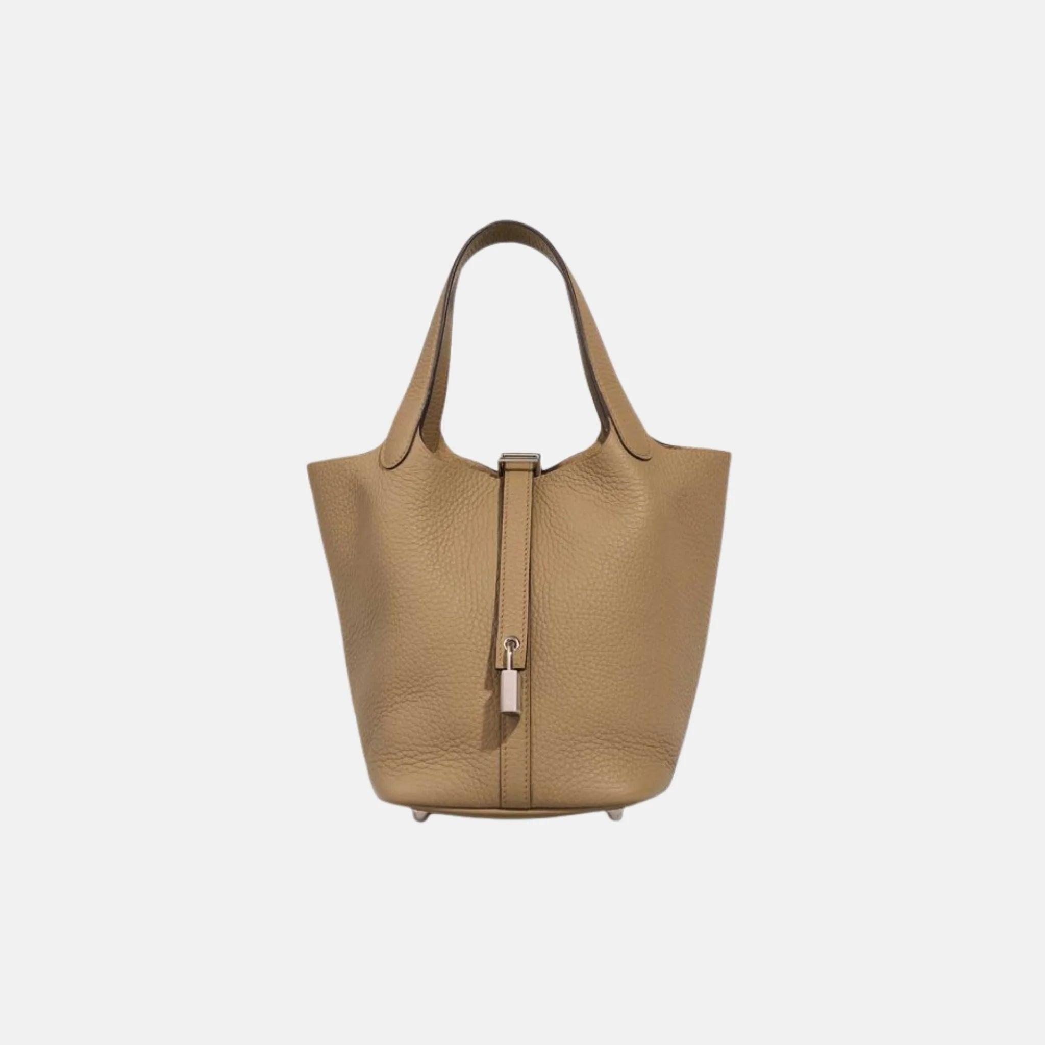Hermes Picotin 18 Beige Marfa Clemence PHW, Front