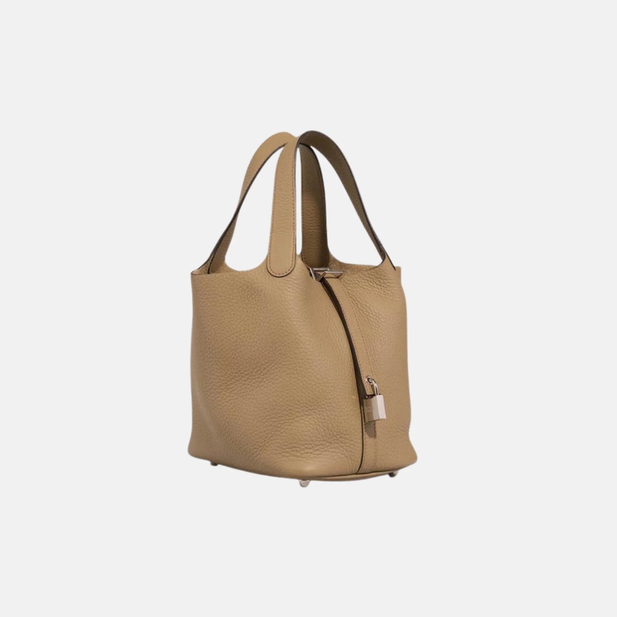 Hermes Picotin 18 Beige Marfa Clemence PHW, Side