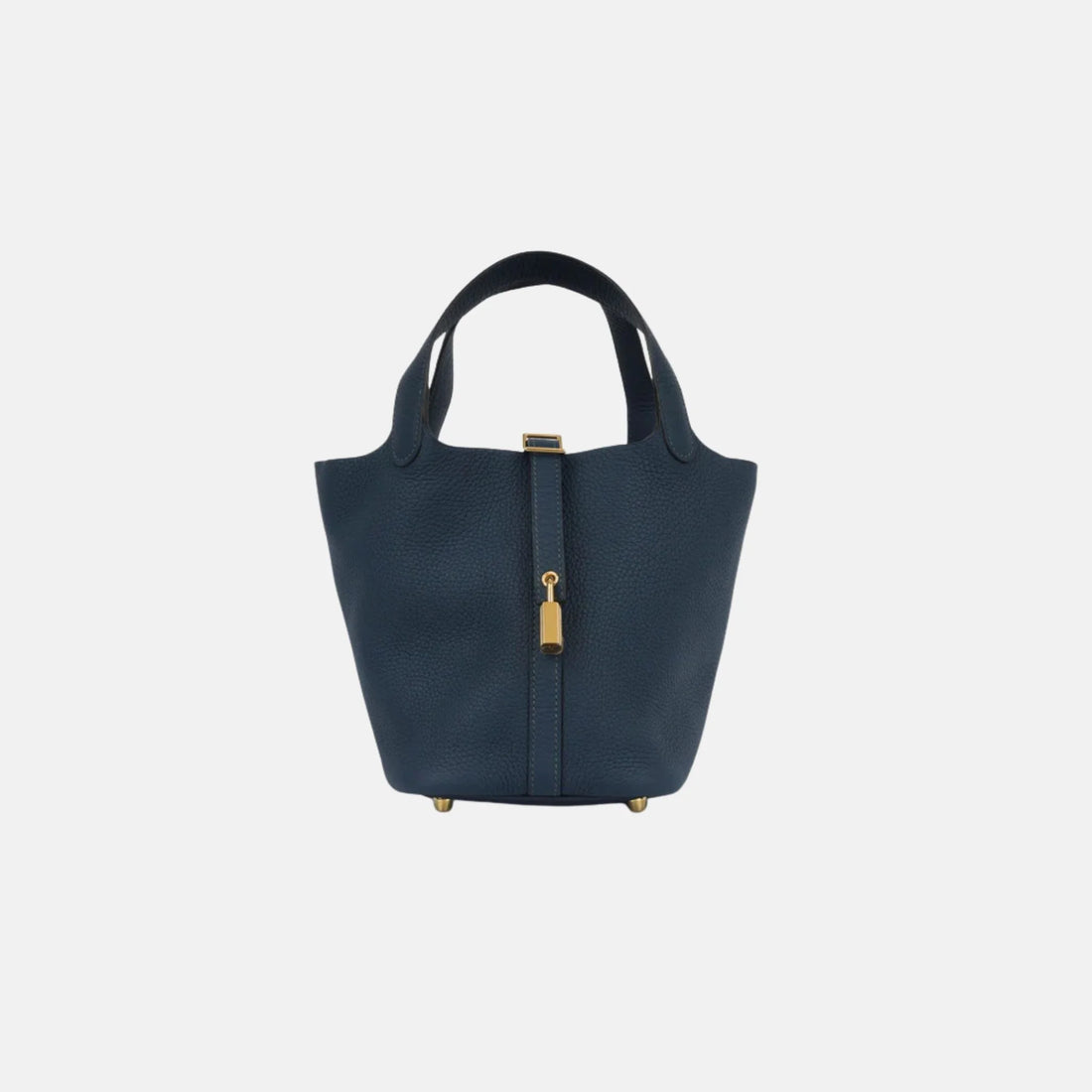 Hermes Picotin 18 Bleu De Prusse Clemence GHW, Front