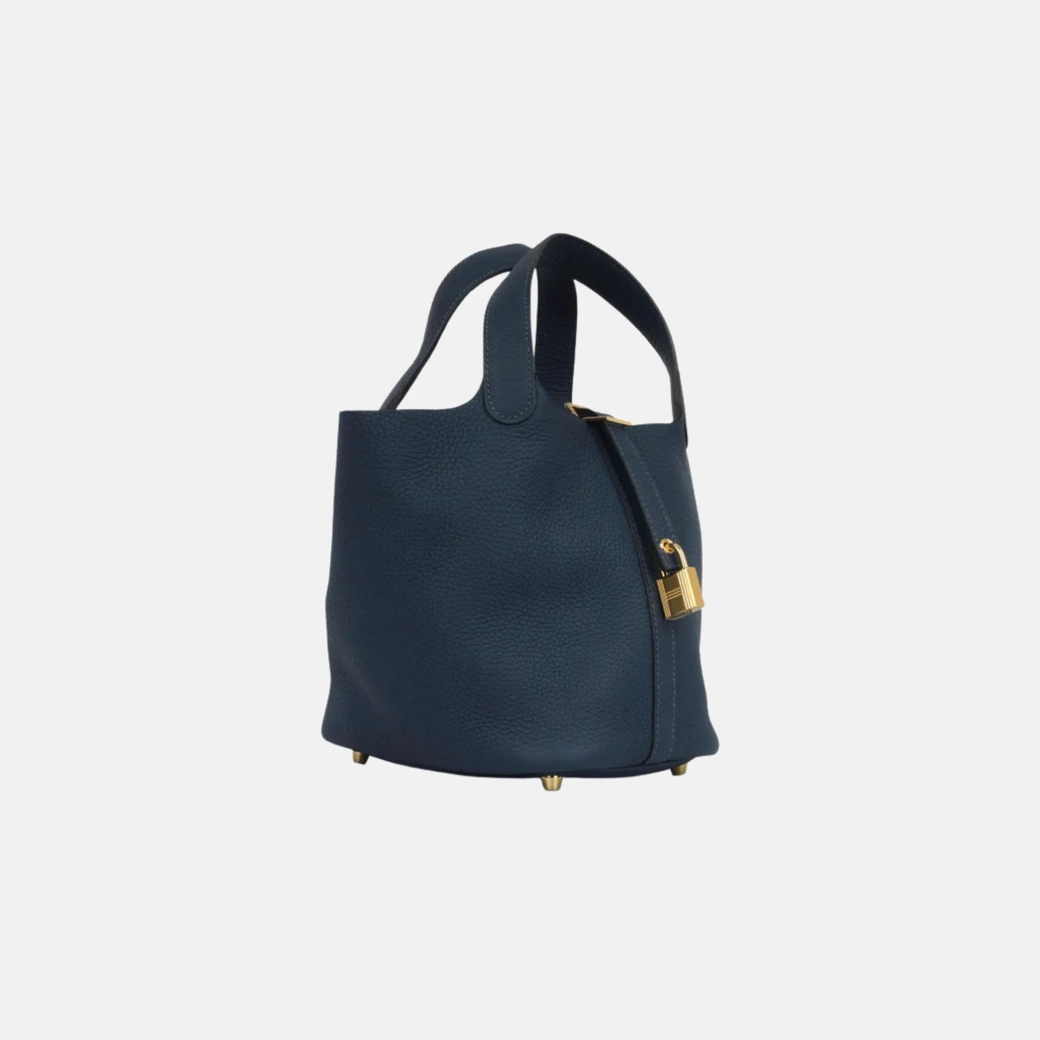 Hermes Picotin 18 Bleu De Prusse Clemence GHW, Side