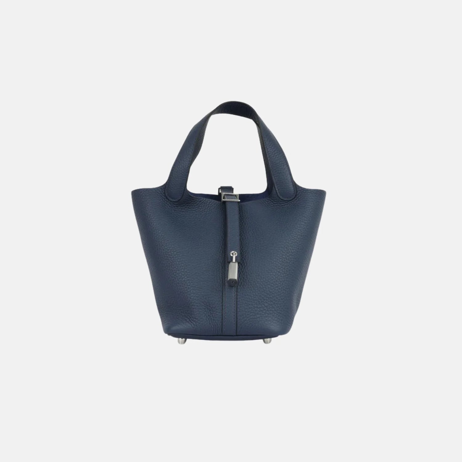 Hermes Picotin 18 Bleu De Prusse Clemence PHW, Front