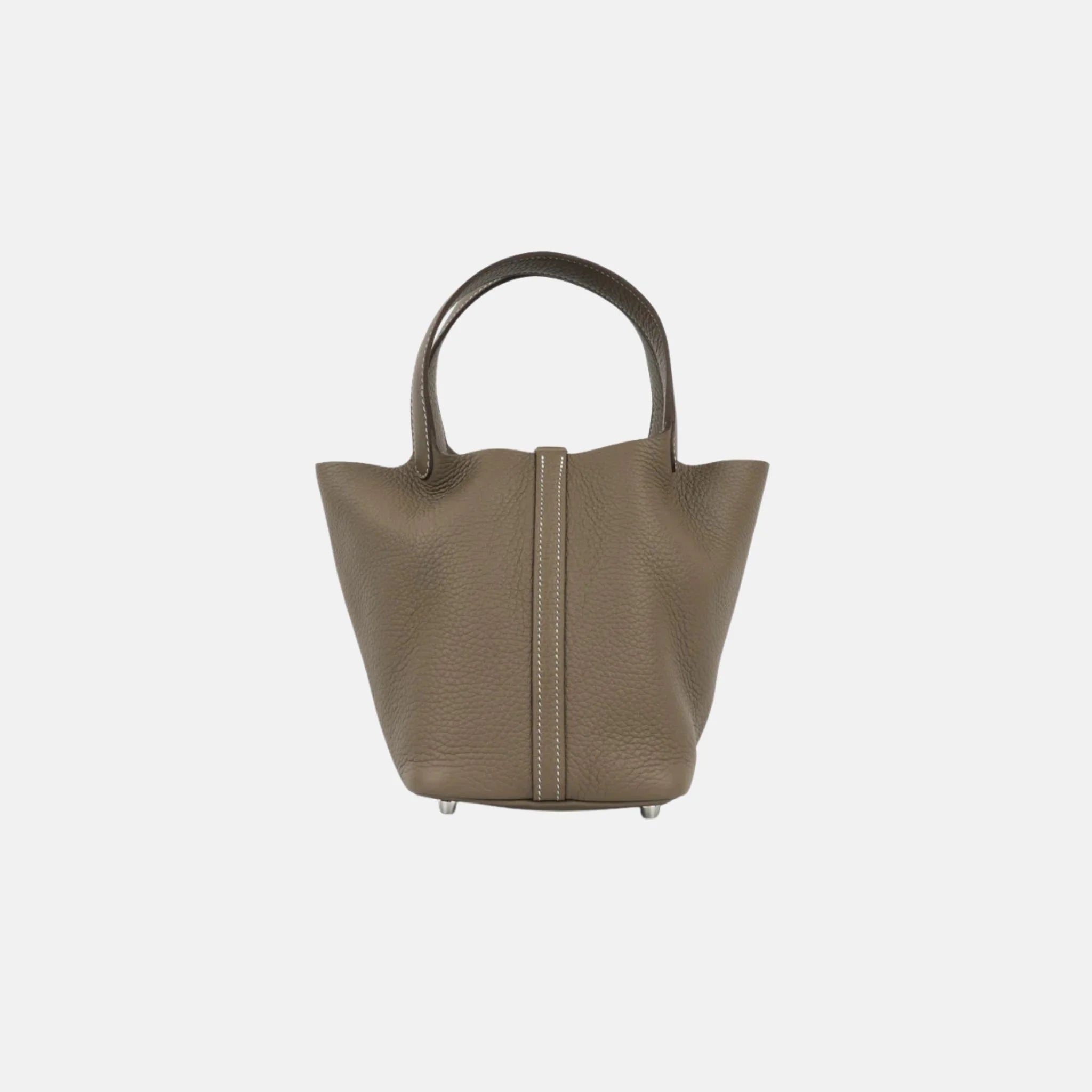 Hermes Picotin 18 Etoupe Clemence Leather PHW, Back