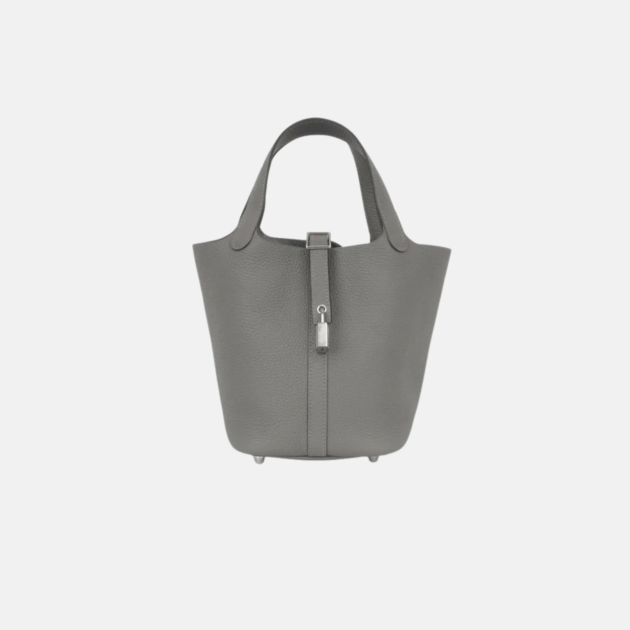 Hermes Picotin 18 Gris Meyer Clemence PHW, Front
