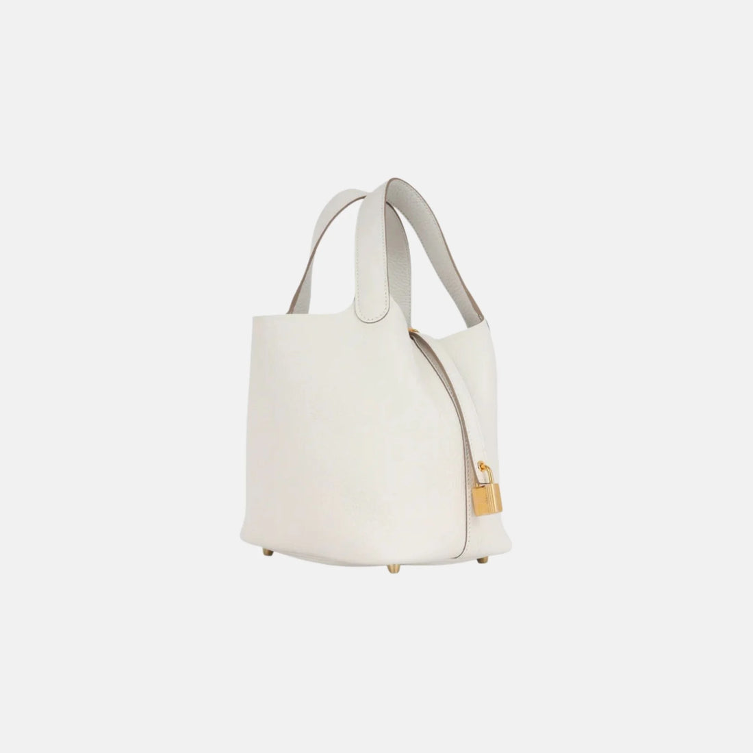 Hermes Picotin 18 Gris Pale Clemence GHW، منظر جانبي