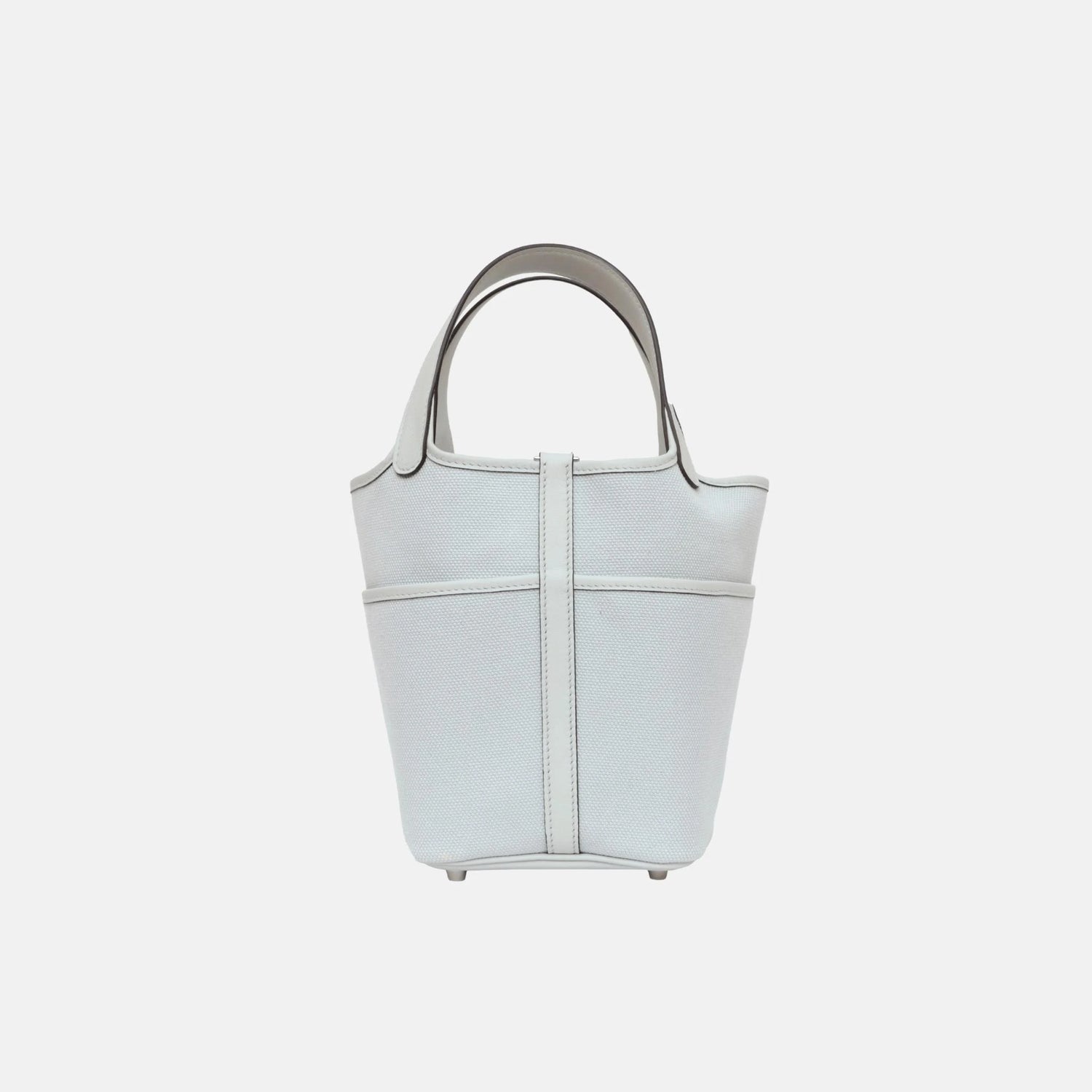 Hermes Picotin 18 Gris Platine Swift Canvas PHW, Back