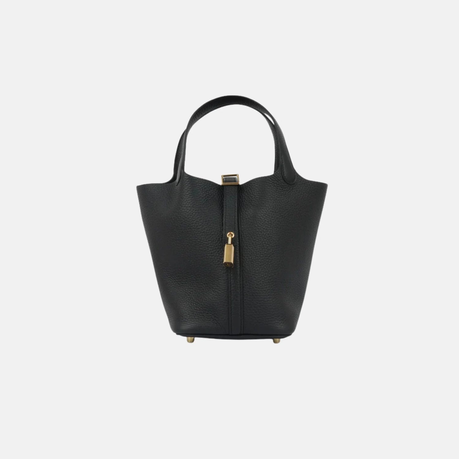 Hermes Picotin 18 Noir Clemence Leather GHW, Front