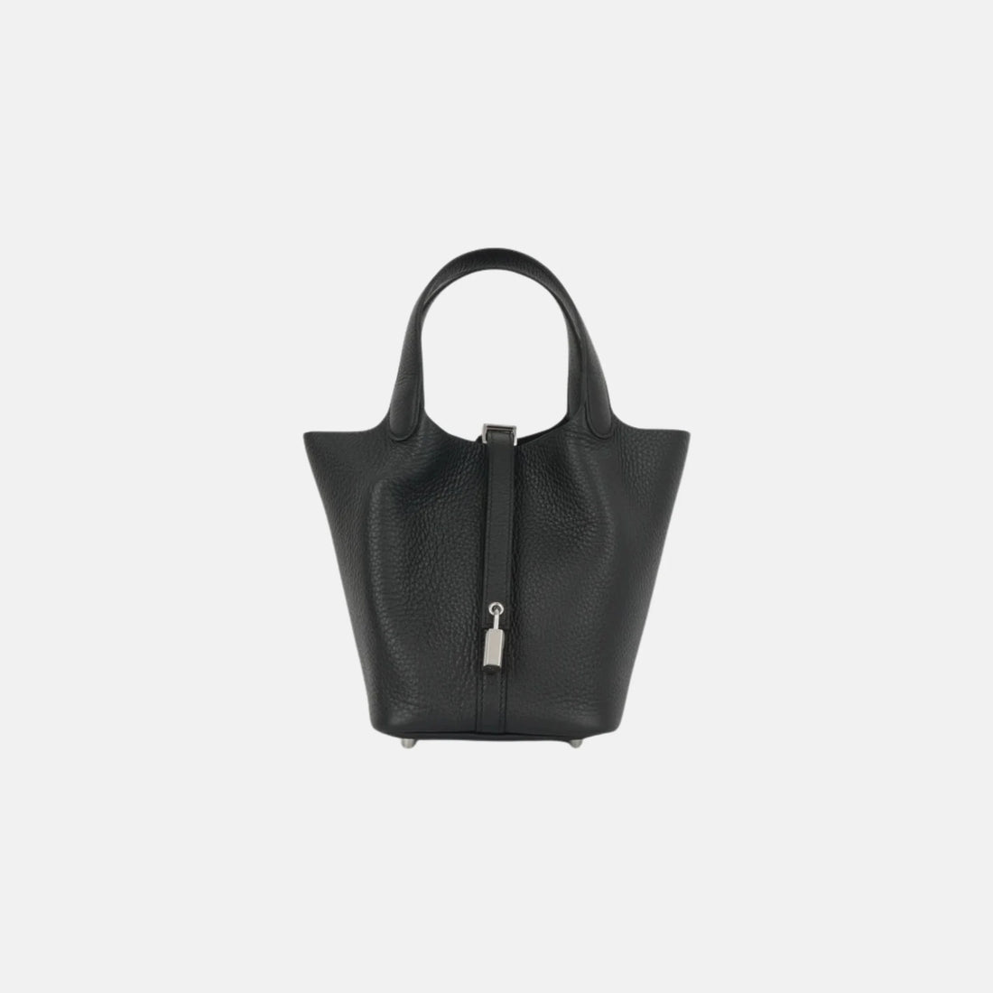 Hermes Picotin 18 Noir Clemence Leather PHW, Front