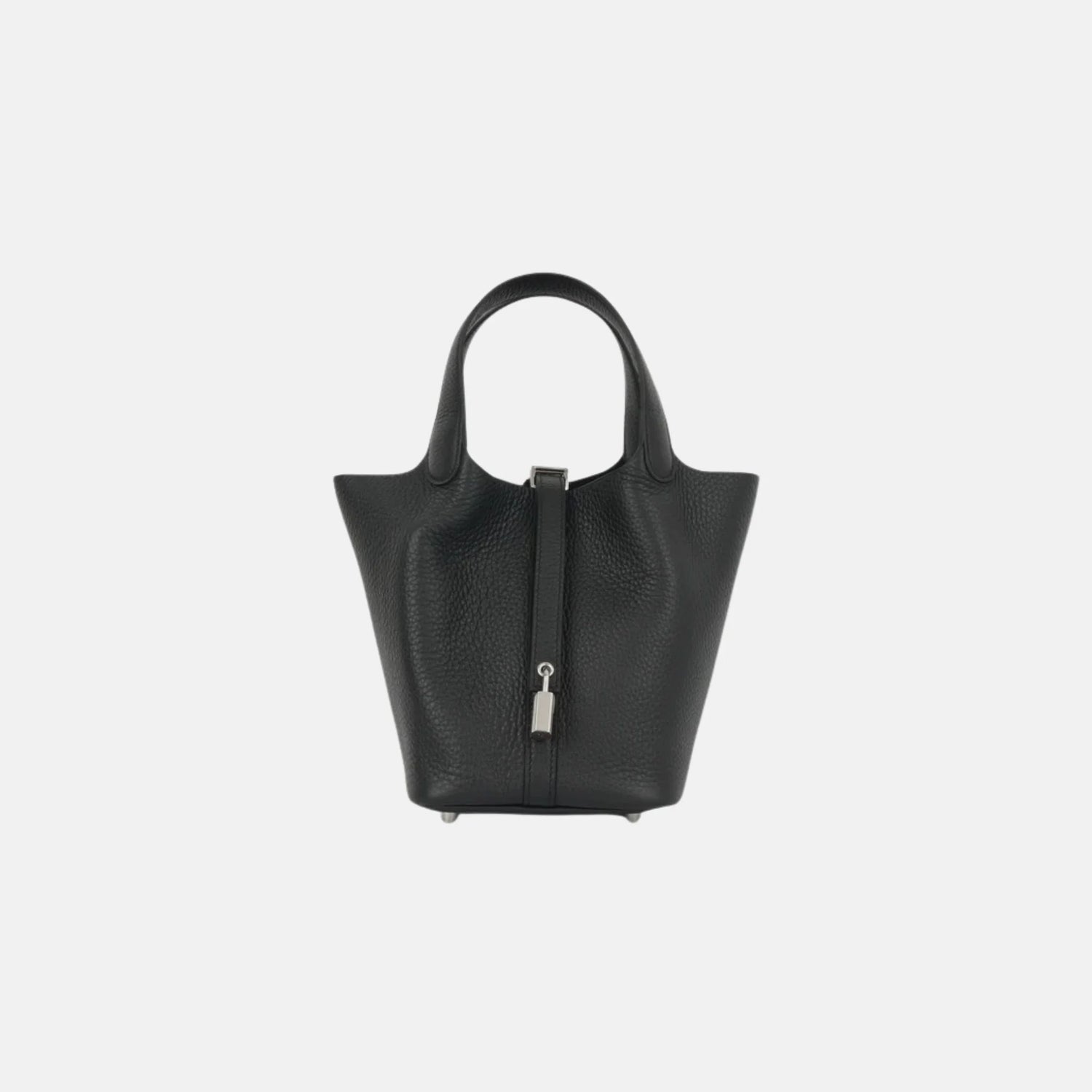 Hermes Picotin 18 Noir Clemence Leather PHW, Front