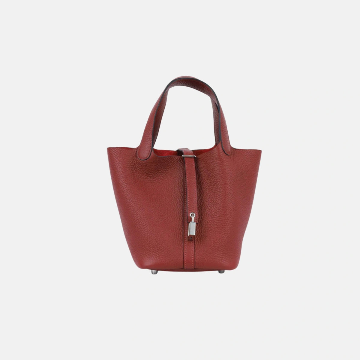 حقيبة Picotin 18 Taurillon Clemence باللون Rouge H مع إكسسوارات بلاديوم