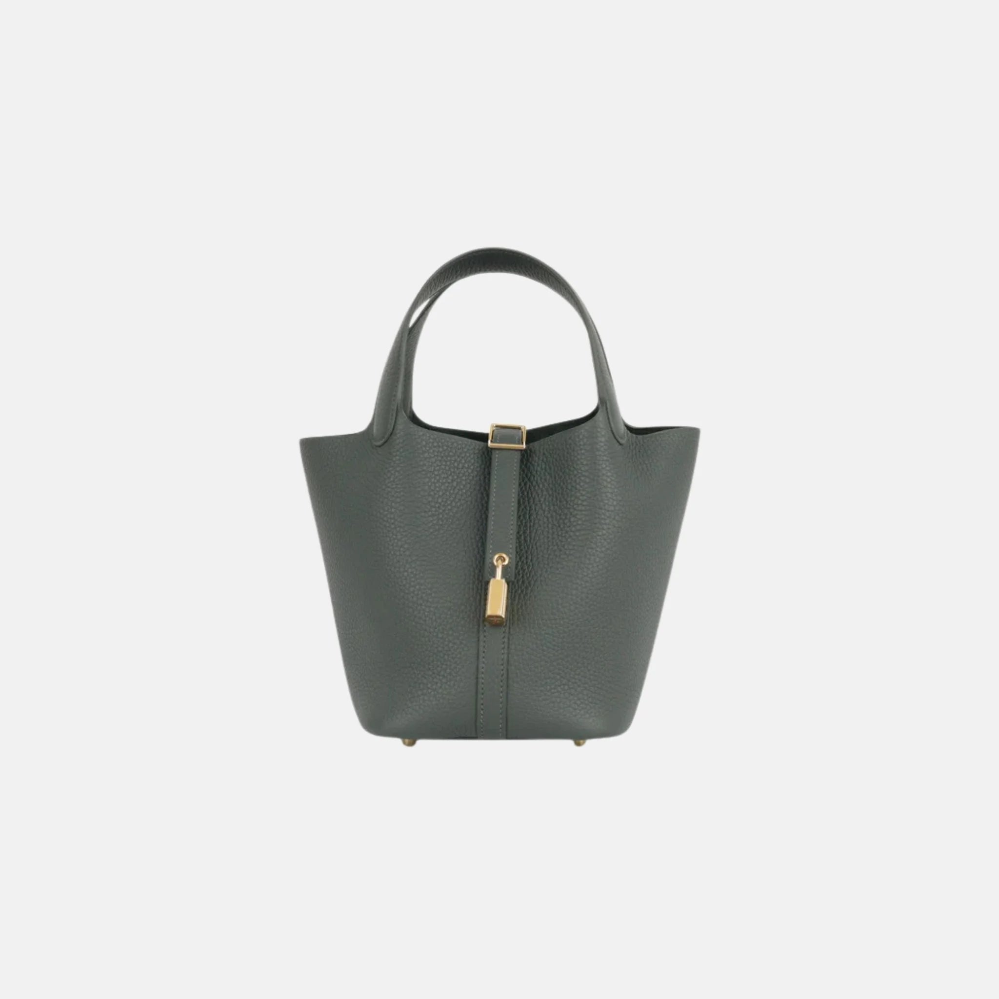 Hermes Picotin 18 Vert Mangrove Clemence GHW, Front