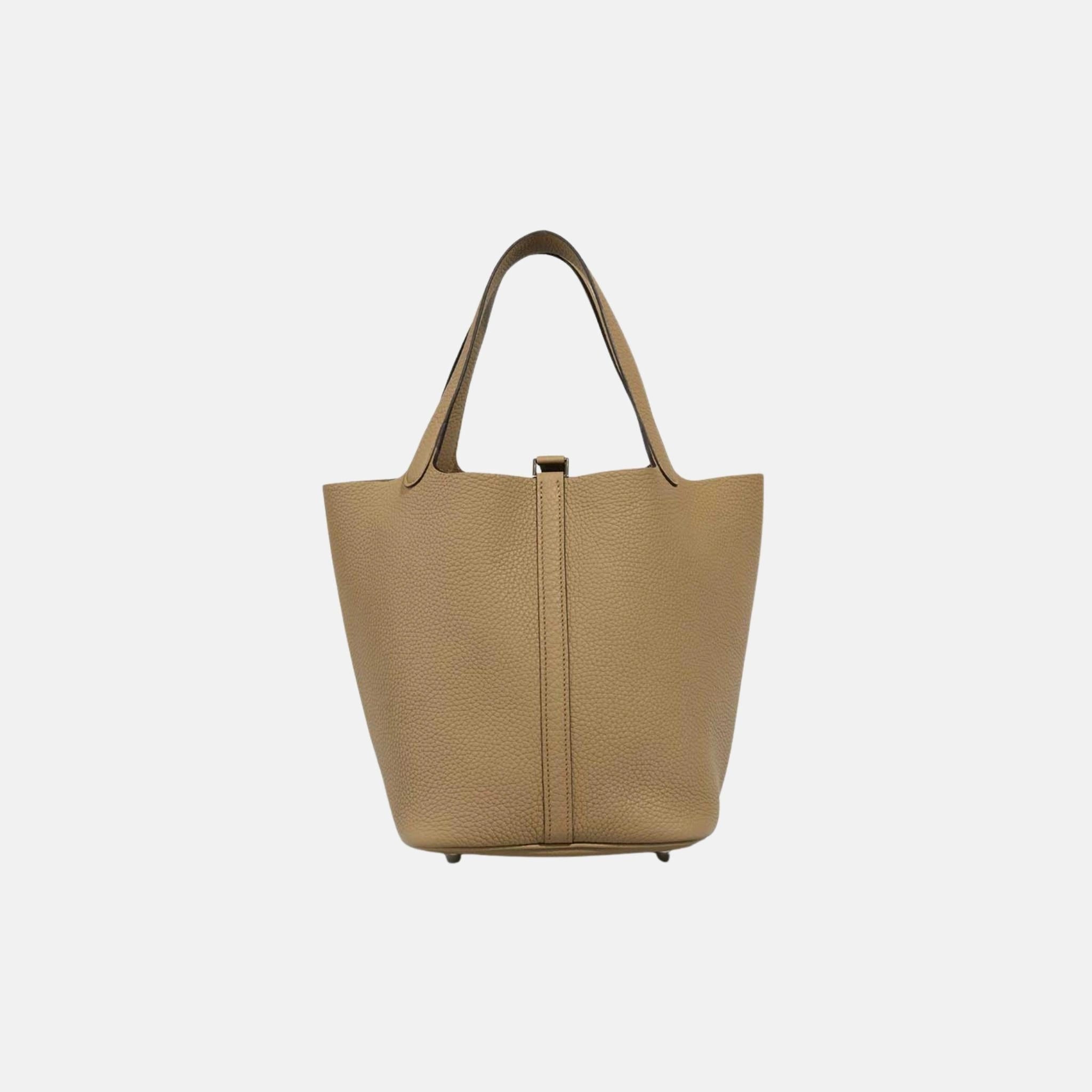 Hermes Picotin 22 Clemence Beige Marfa PHW, Back