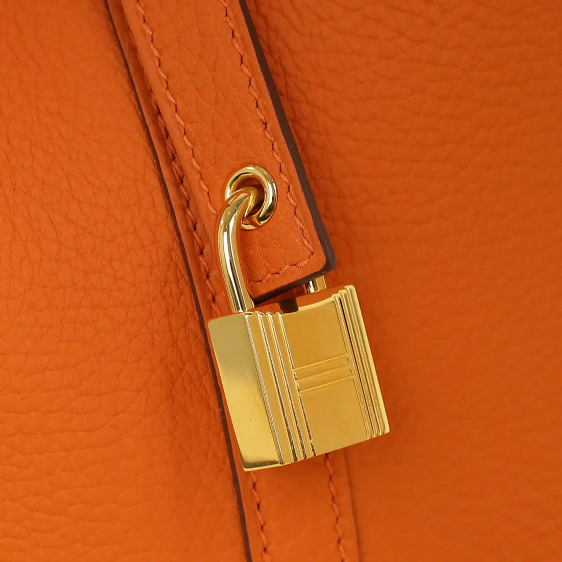 Hermes Picotin 22 Taurillon Clemence برتقالي GHW، قفل