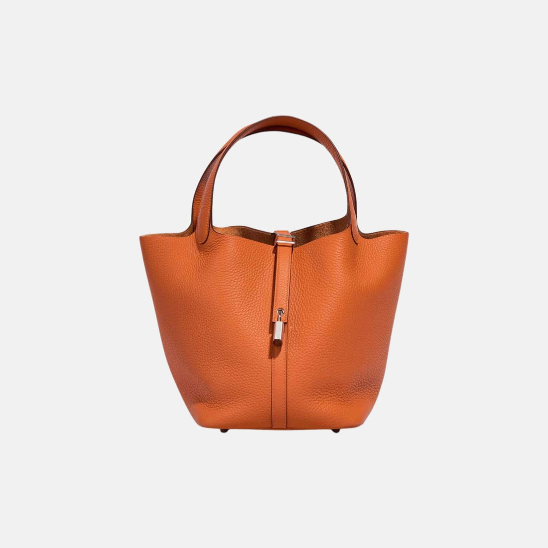 Hermes Picotin 22 Taurillon Clemence Orange PHW, Front