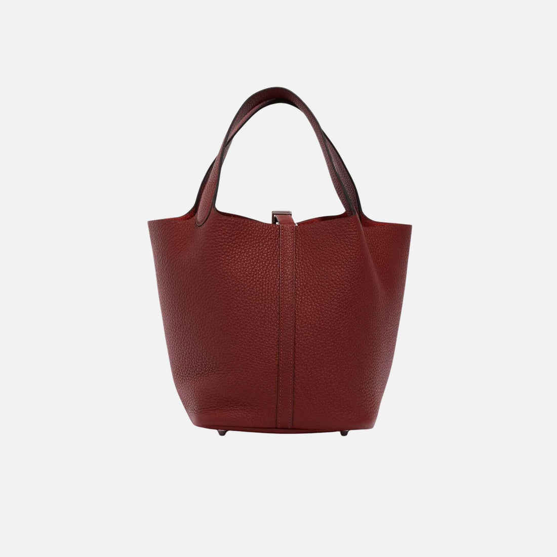 Hermes Picotin 22 من جلد Taurillon Clemence بلون Rouge H مع PHW، من الخلف