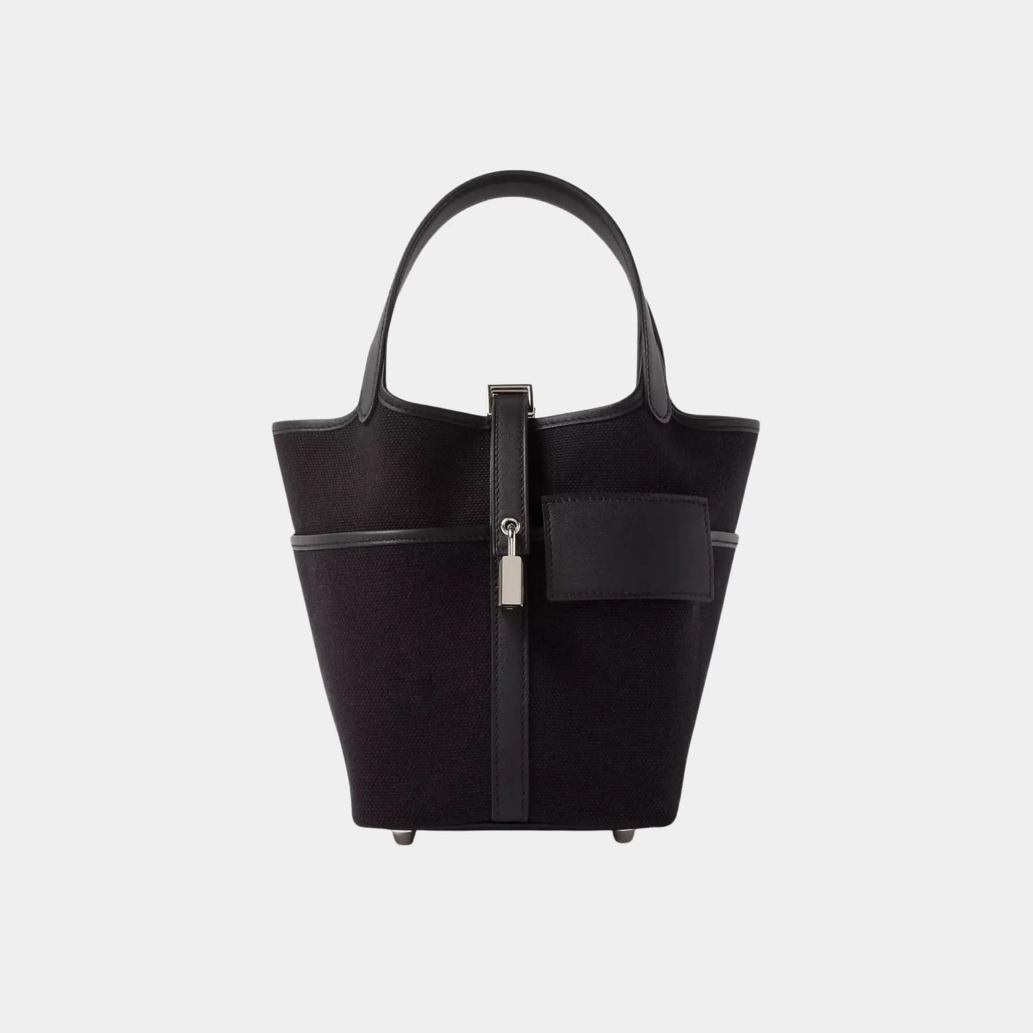 Hermes Picotin Cargo 18 Toile Swift Black PHW, Front 