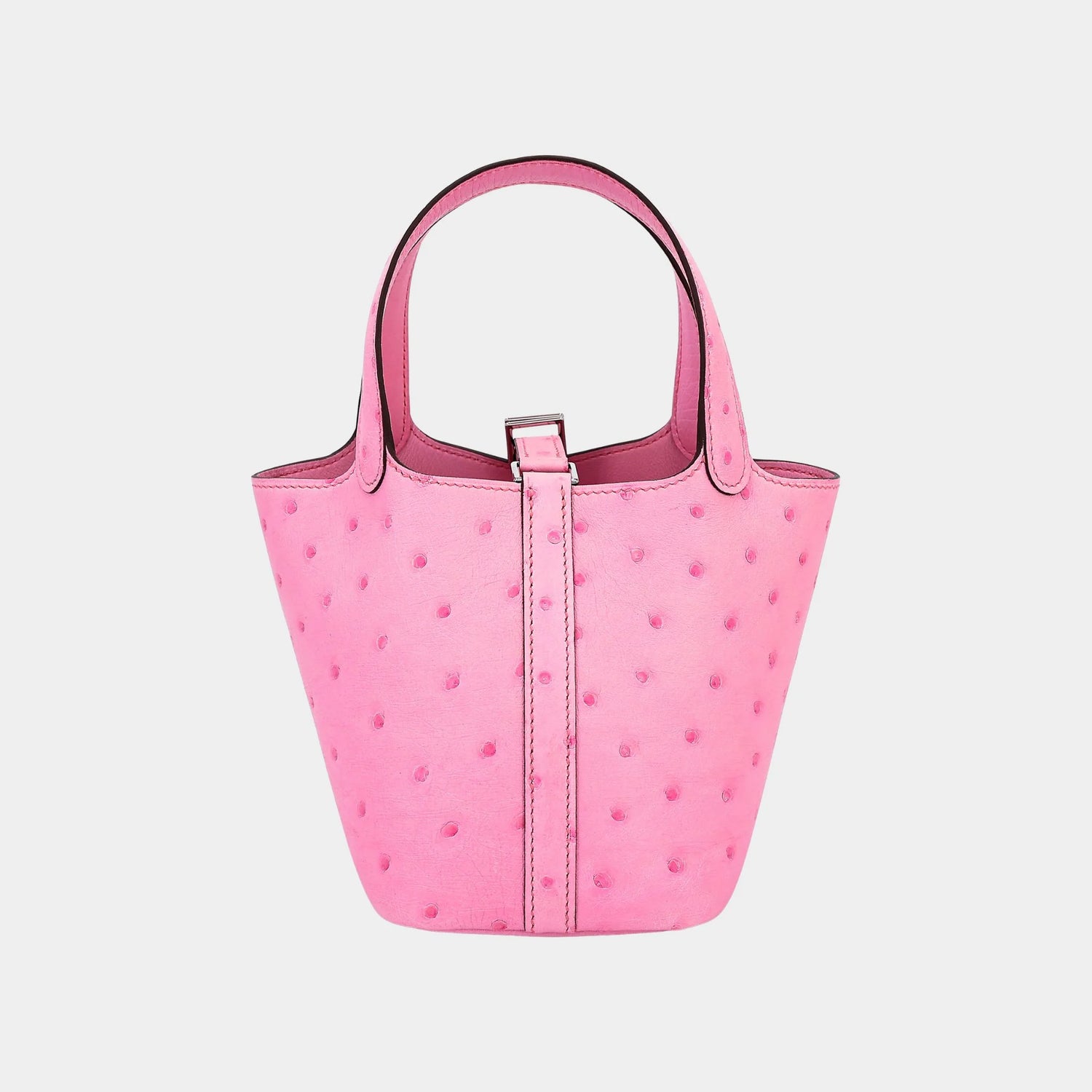Hermes Picotin Micro 14 Ostrich  Rose Bubblegum PHW, Back