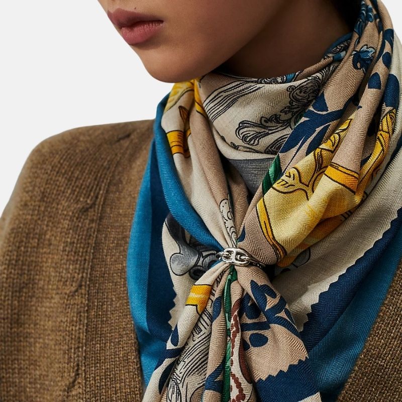 Hermes وشاح Regate 90 حلقة، Palladie، موديل
