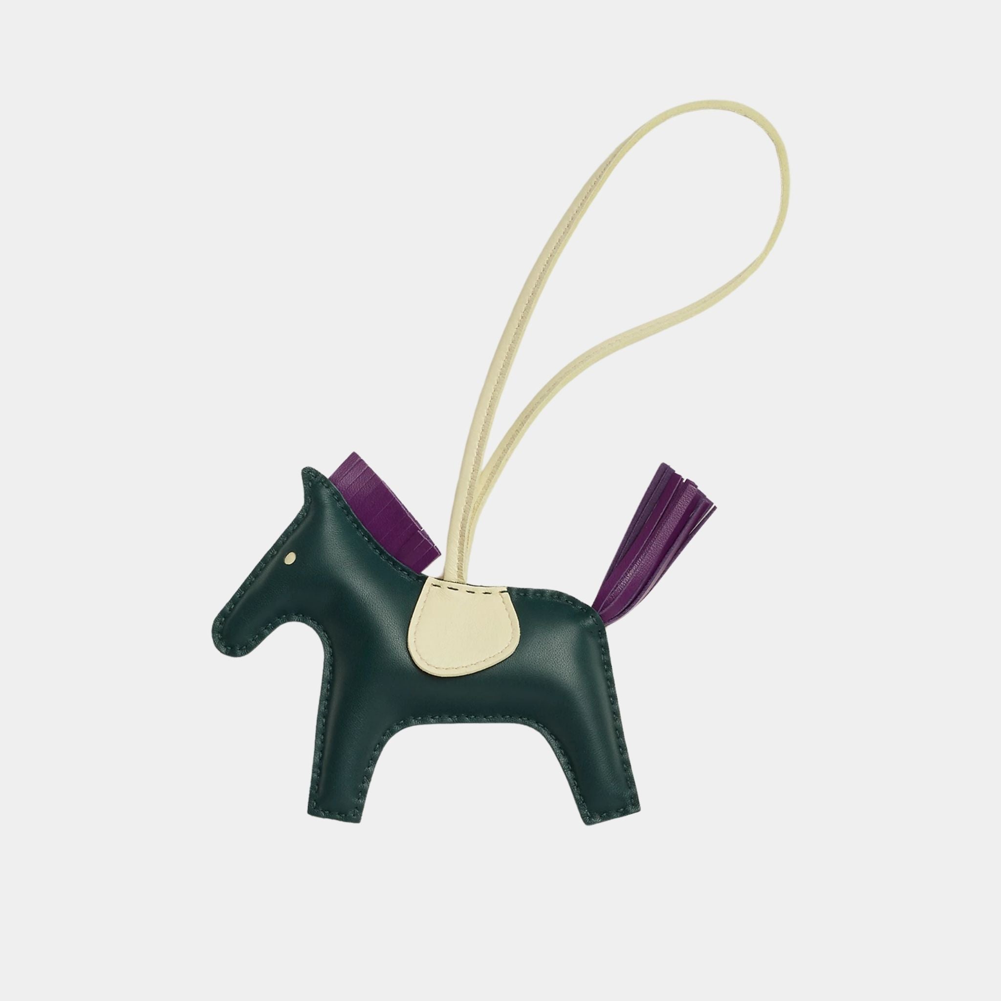 Hermes Rodeo MM Charm, Vert Cypres, Violet, Jaune Milton