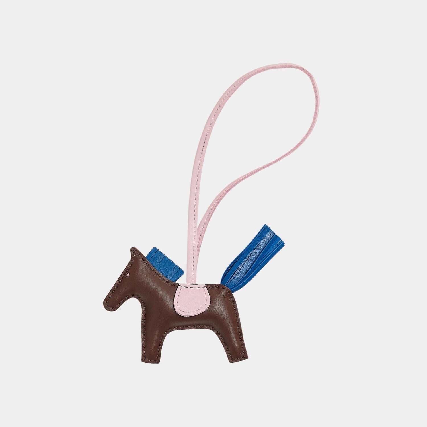 Hermes Rodeo PM Charm, Chocolat, Bleu De France, Rose Darling