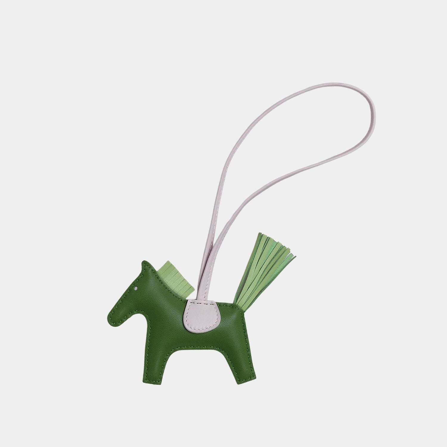Hermes Rodeo PM Charm,Vert Yucca, Vert Criquet, Mauve Pale