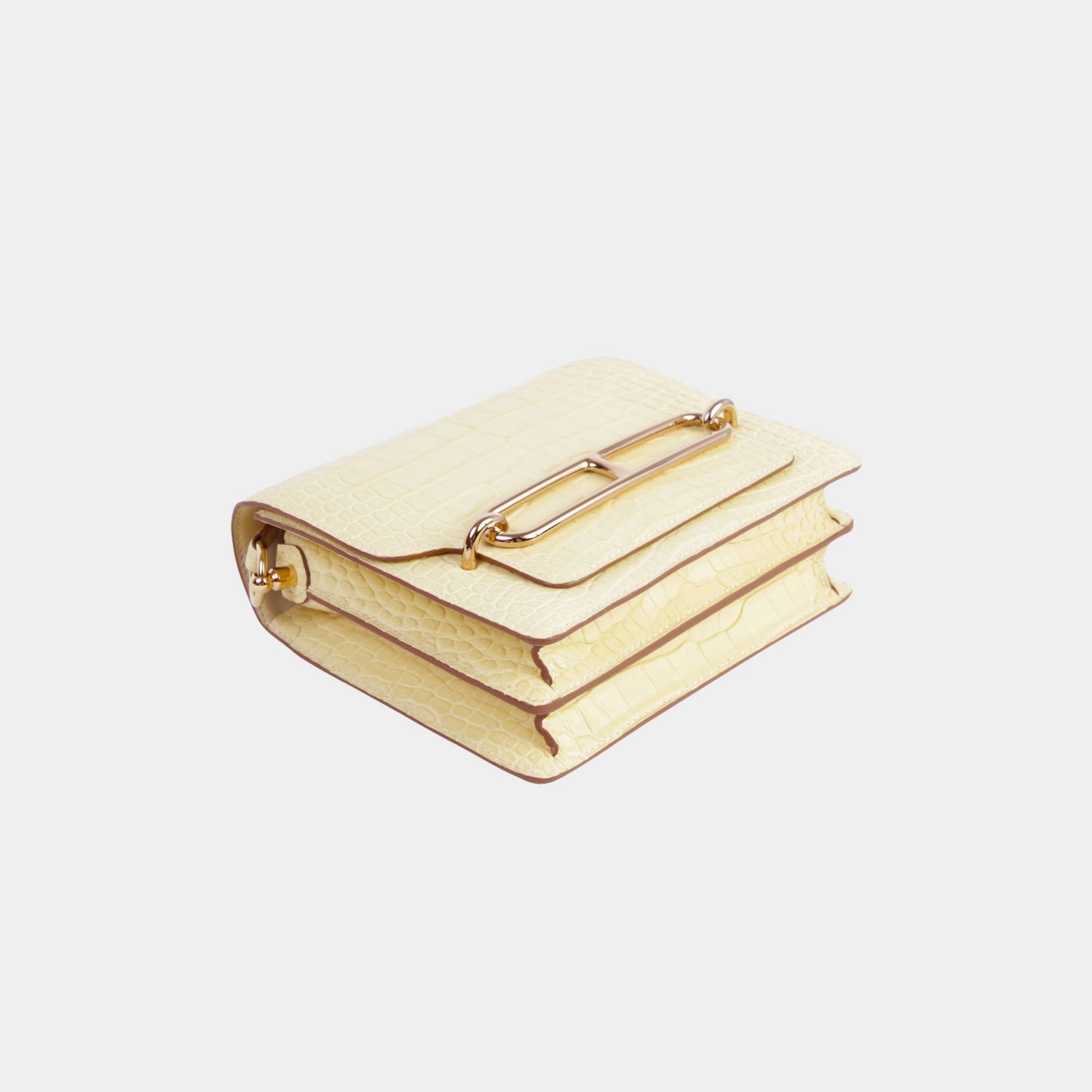 Hermes Roulis Mini Matte Alligator Vanille PBHW, Bottom