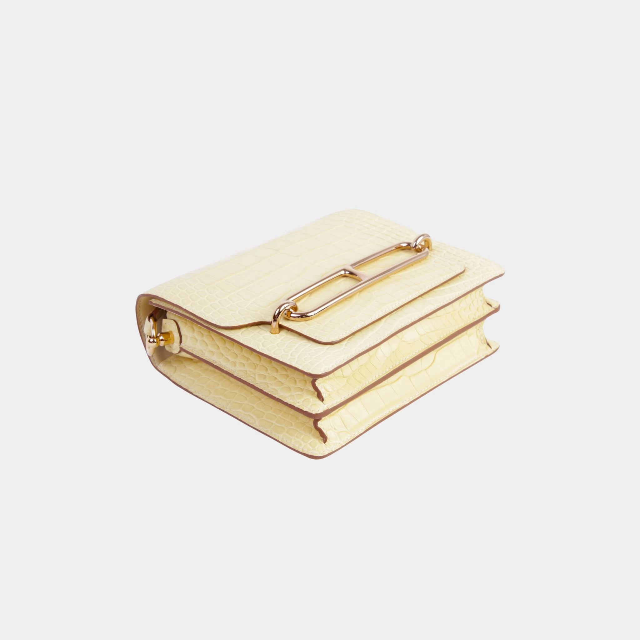 Hermes Roulis Mini Matte Alligator Vanille PBHW, Bottom