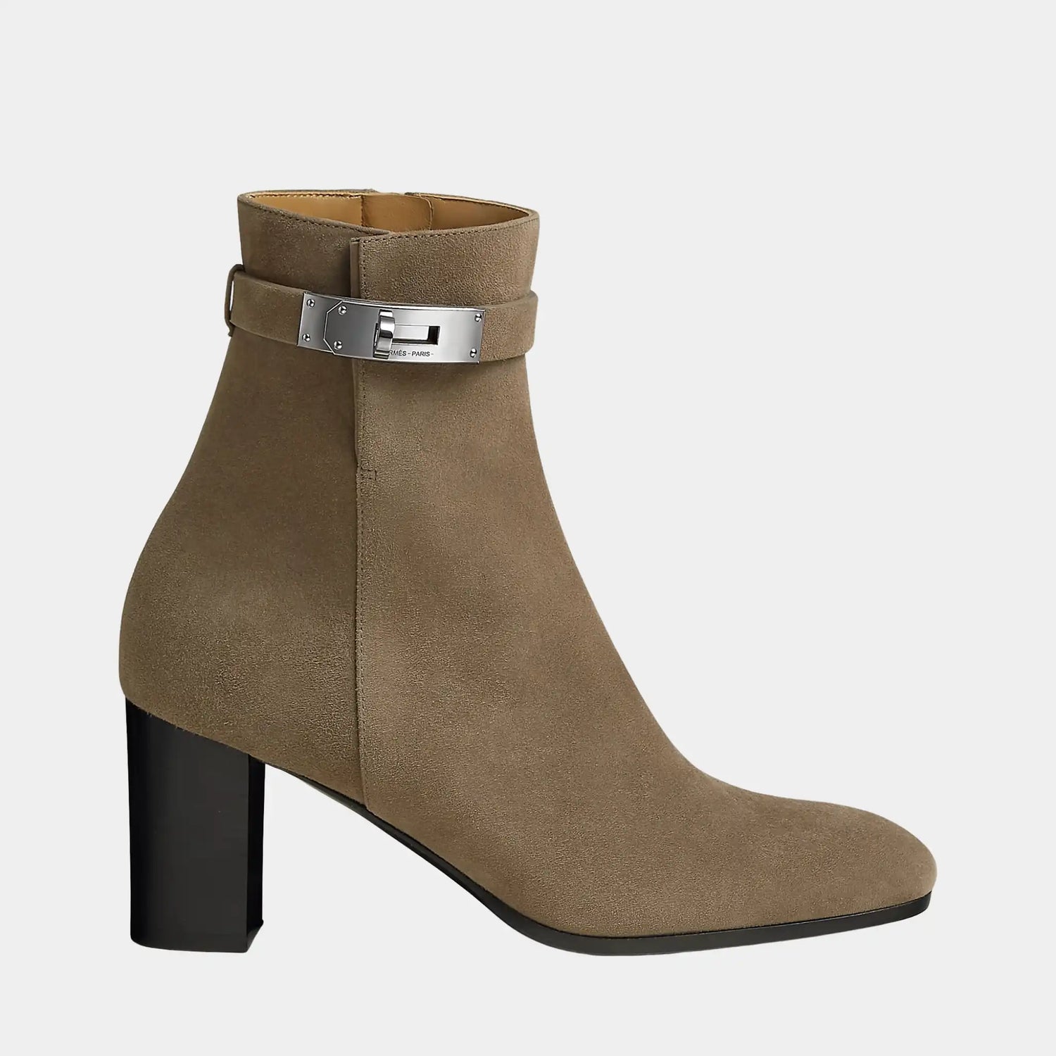 Hermes Saint Germain Ankle Boots in Suede, Etoupe, Side