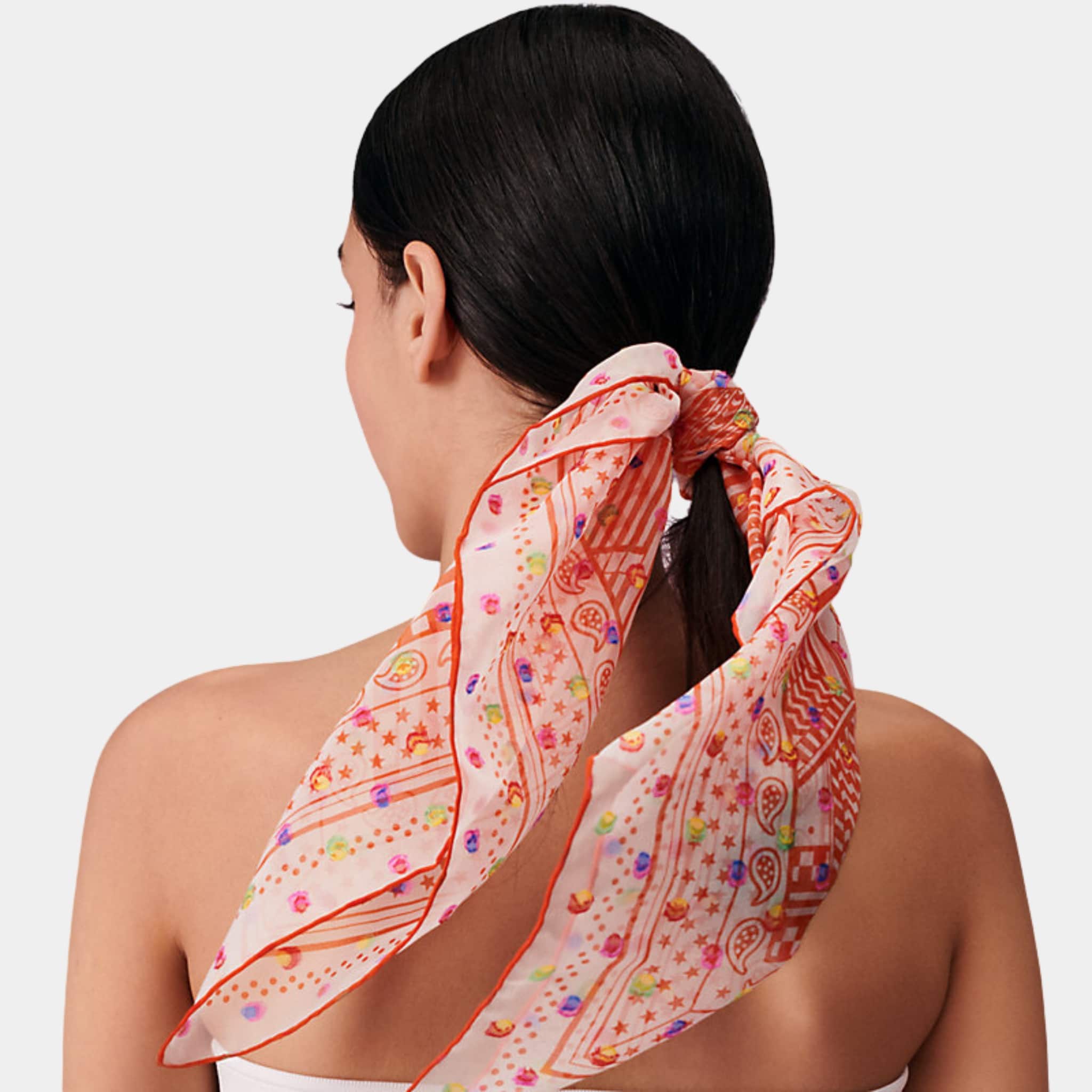 HERMES スカーフ Sangles en Zig Zag Pois Rainbow scarf 60 Hermes Sangles en Zig Zag Pois Rainbow Scarf 60 – SANDS