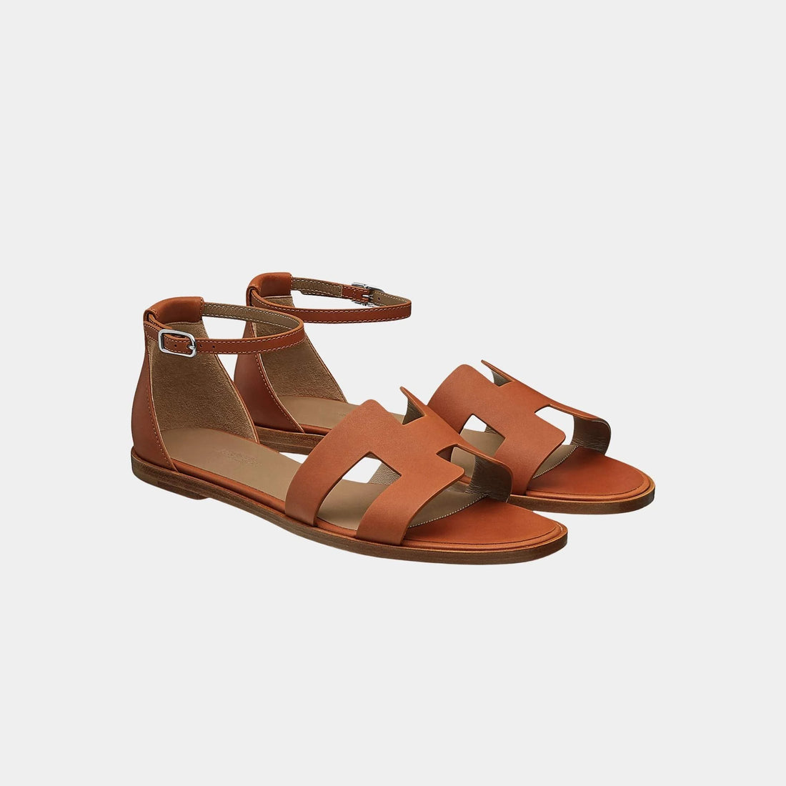 Hermes Santorini Sandal in Heritage Calfskin, Naturel, Front