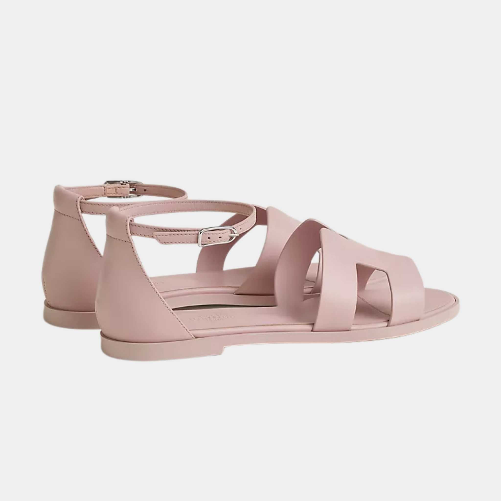 Hermes Santorini Sandals Pink Cancan, Side and Rear