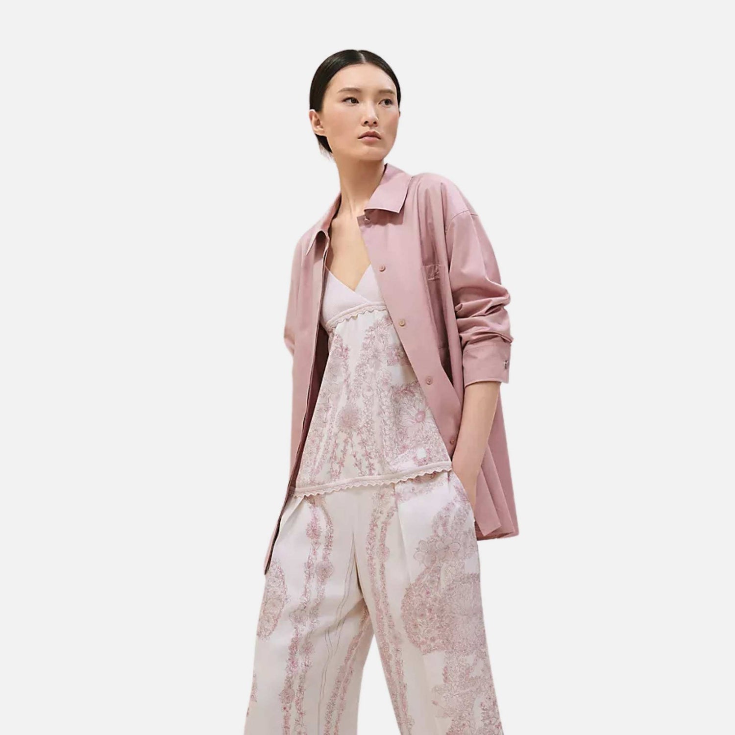 Hermes Shirt With Palladium Plated Enameled Buttons, Front
