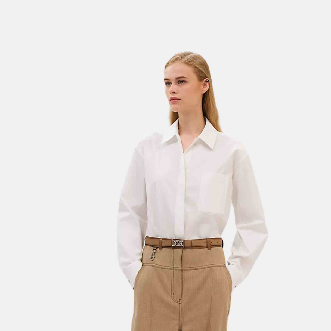 Hermes Shirt White, Front, Model