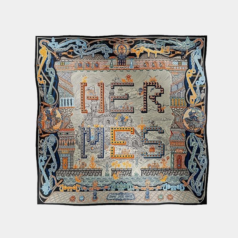HERMES スカーフ Super Silk Quest scarf 90 直営店ラッピング Hermes Super Silk Quest Scarf 90 – SANDS