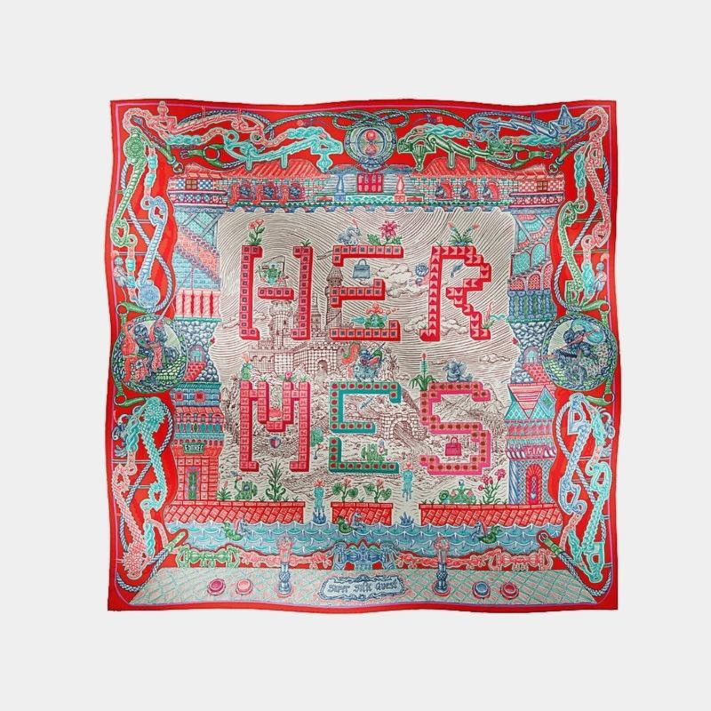 HERMES スカーフ Super Silk Quest scarf 90 直営店ラッピング HERMES スカーフ Super Silk Quest scarf 90 直営店ラッピング