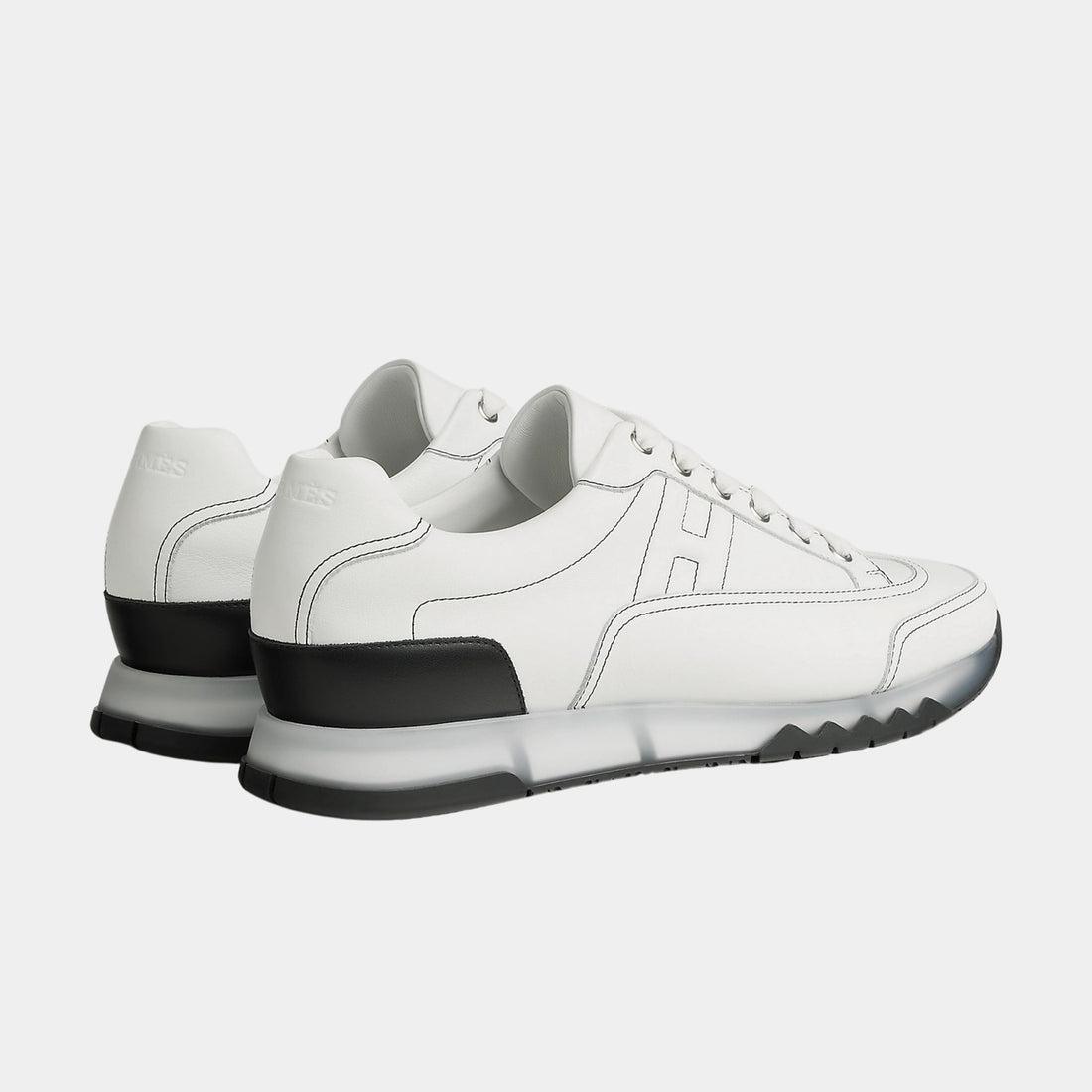 Hermes Trail Sneaker Calfskin, Blanc, Back