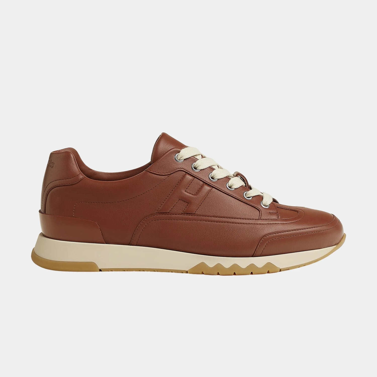 Hermes Trail Sneaker in Calfskin, Gold, Side