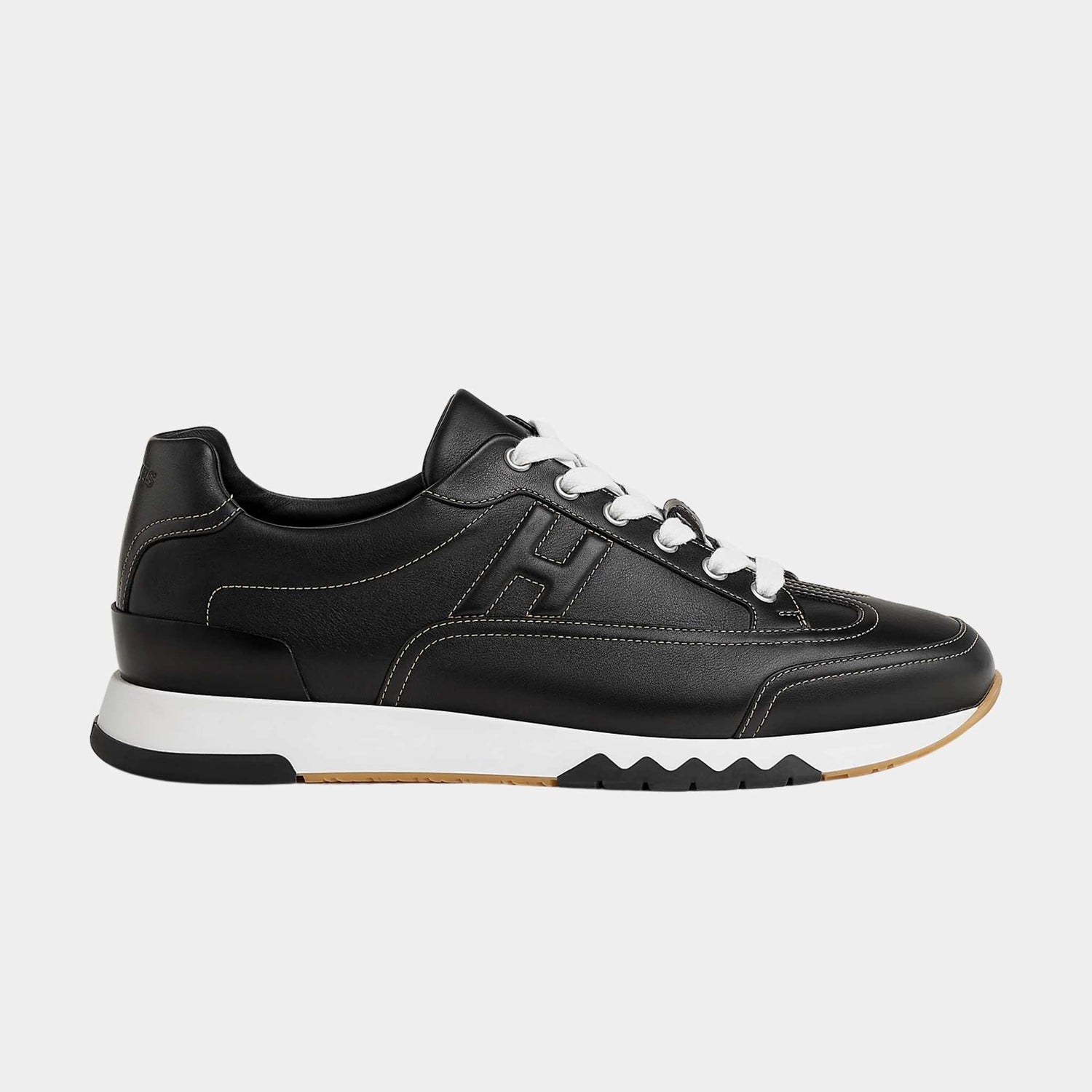 Hermes Trail Sneaker in Calfskin, Noir, Side