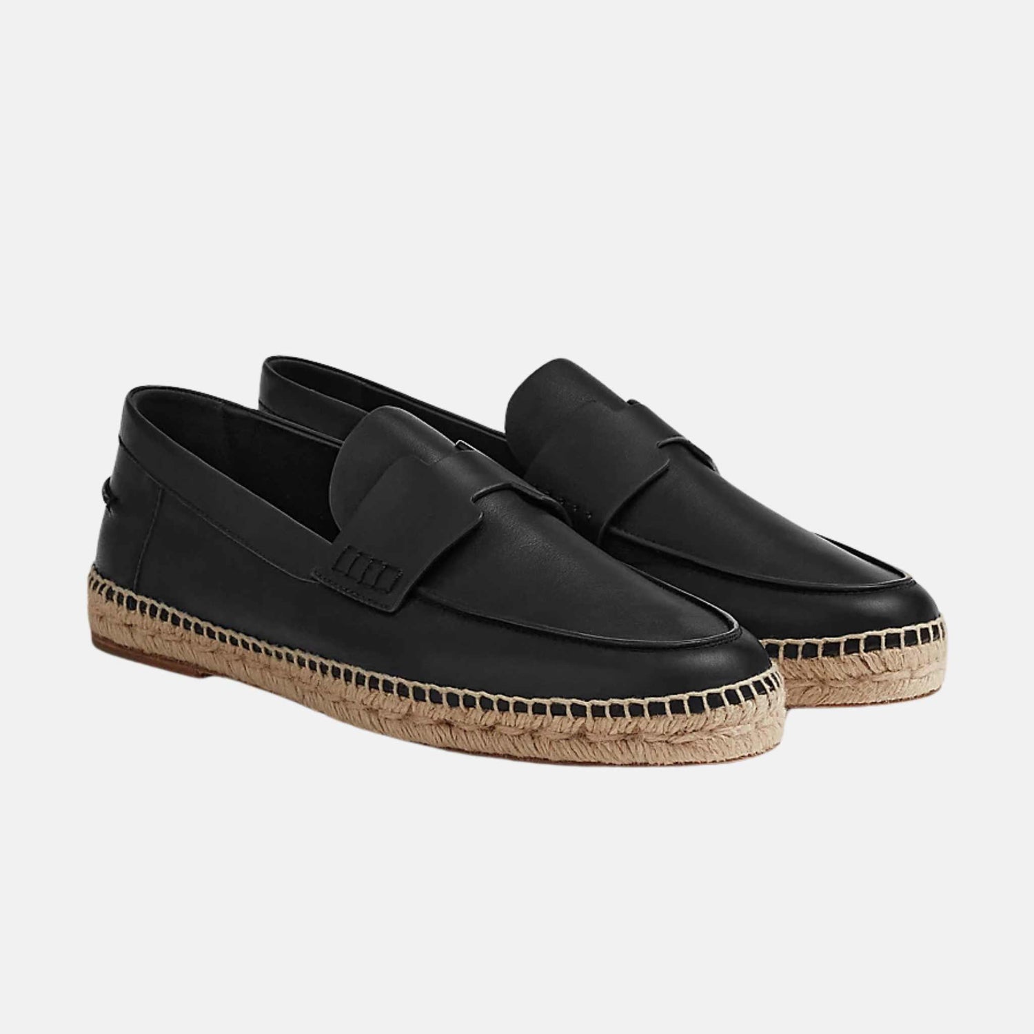 Hermes Trip espadrille Calfskin Black, front