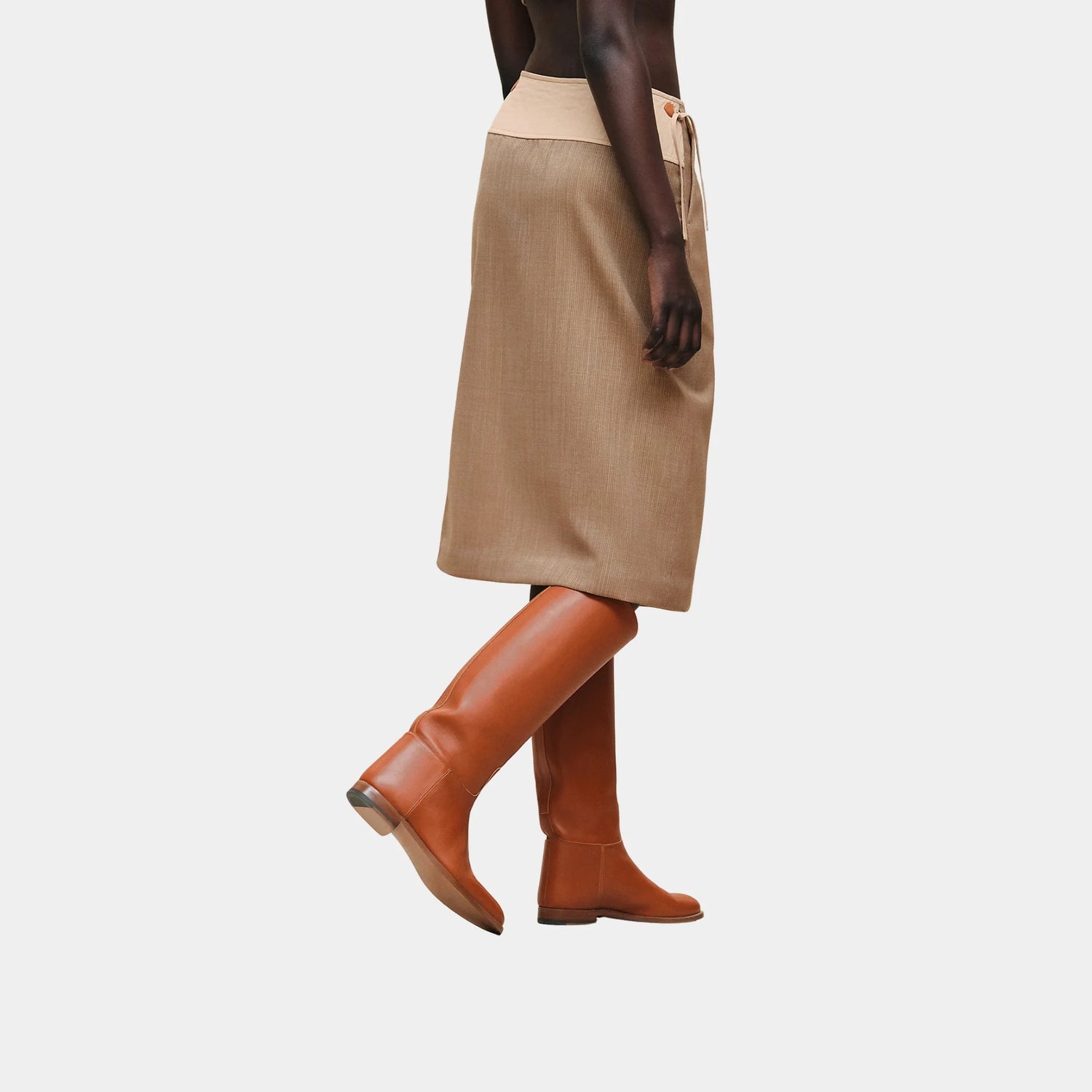 Hermes Wrap Skirt in Wool Canvas, Back